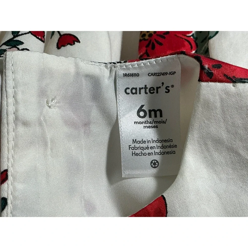 Carters Baby Girl Floral Sleeveless Dress Red White 6 Months 1R618110